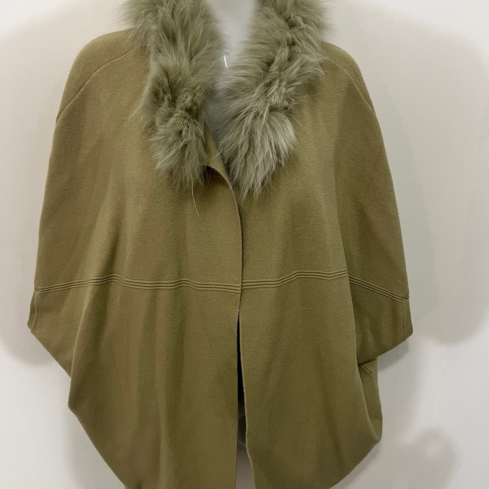Tan Shrug with Luxurious Faux Fur Collar